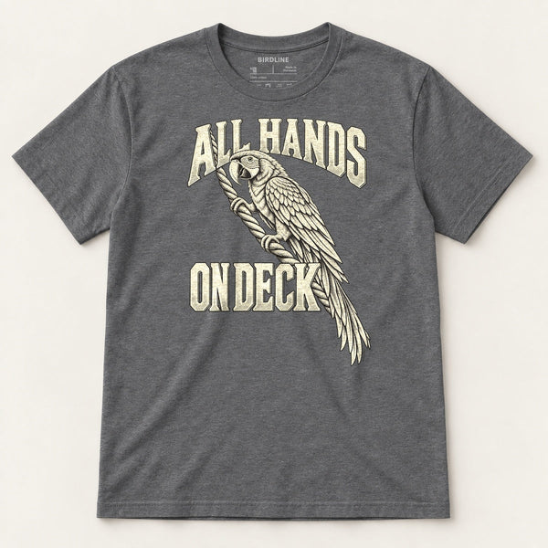 All Hands On Deck T-Shirt in Dark Heather, front view