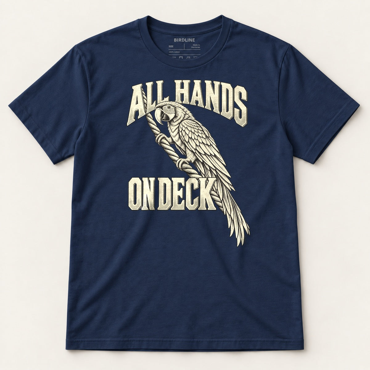 All Hands On Deck T-Shirt in Navy, front view