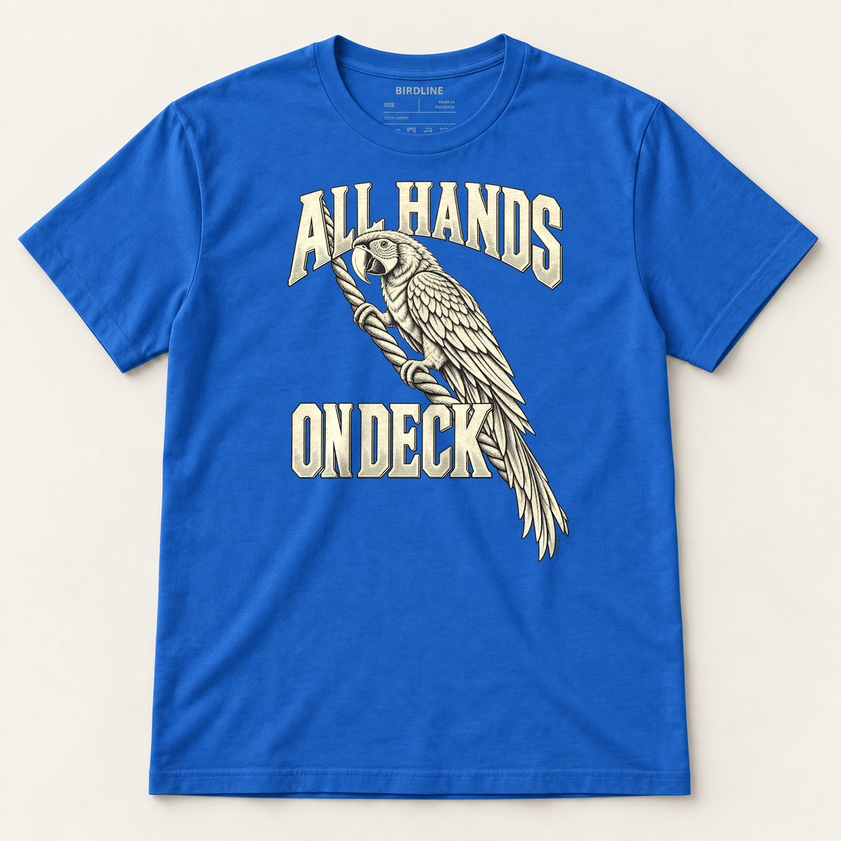All Hands On Deck T-Shirt in Royal, front view