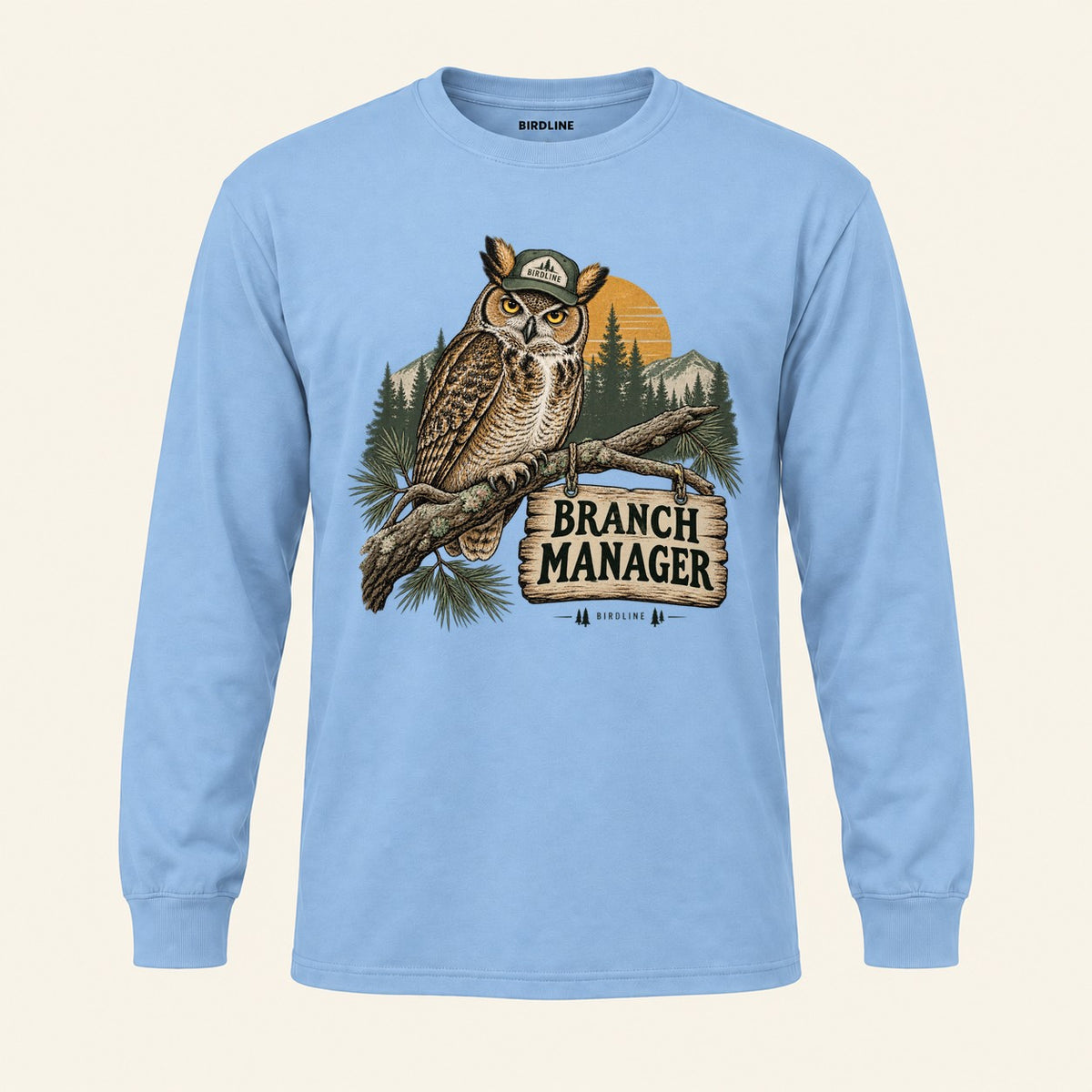 Branch Manager Long Sleeve Shirt in Light Blue, front view