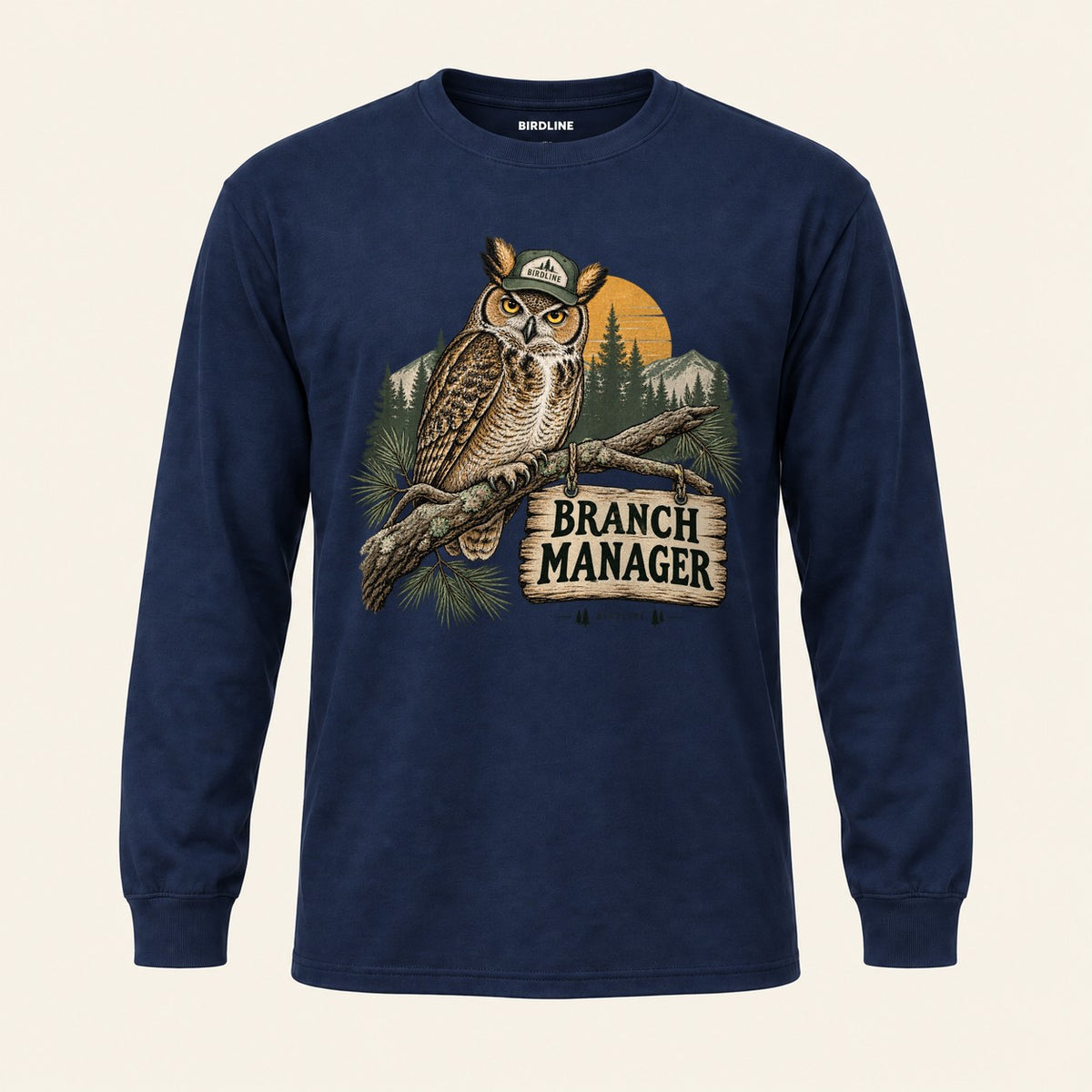 Branch Manager Long Sleeve Shirt in Navy, front view