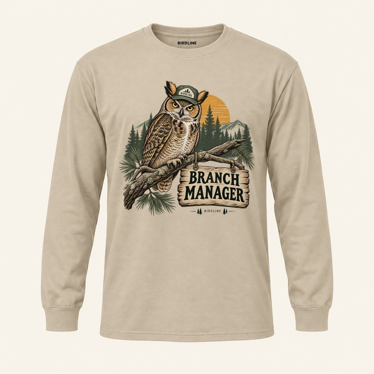 Branch Manager Long Sleeve Shirt in Sand, front view