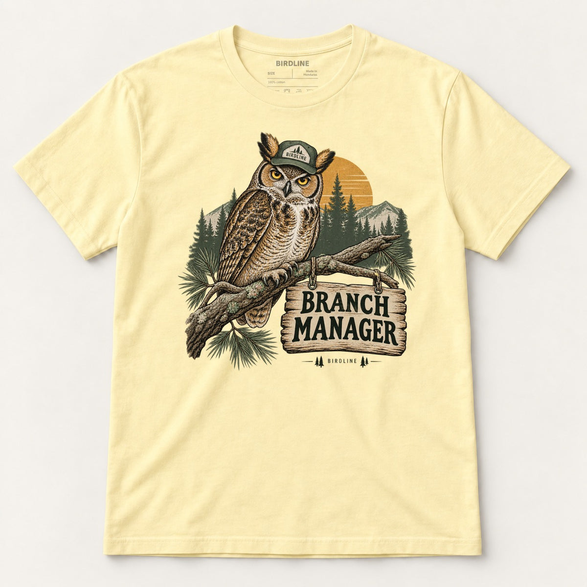 Branch Manager T-Shirt in Cornsilk, front view