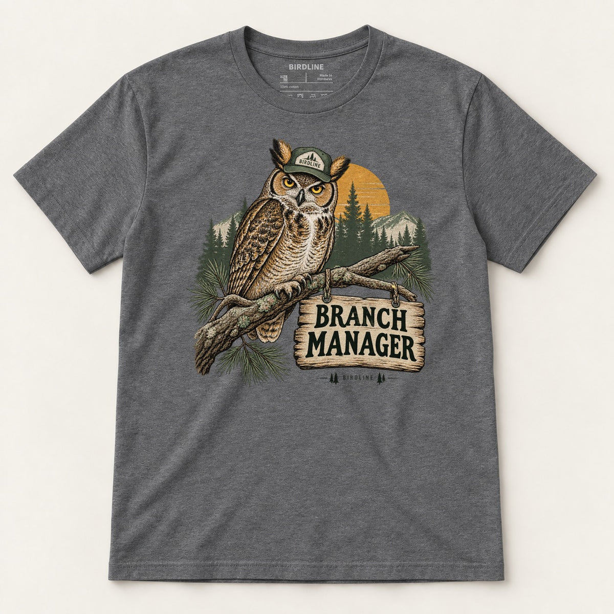 Branch Manager T-Shirt in Dark Heather, front view