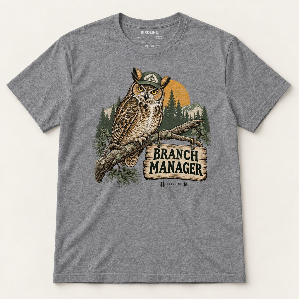Branch Manager T-Shirt in Graphite Heather, front view