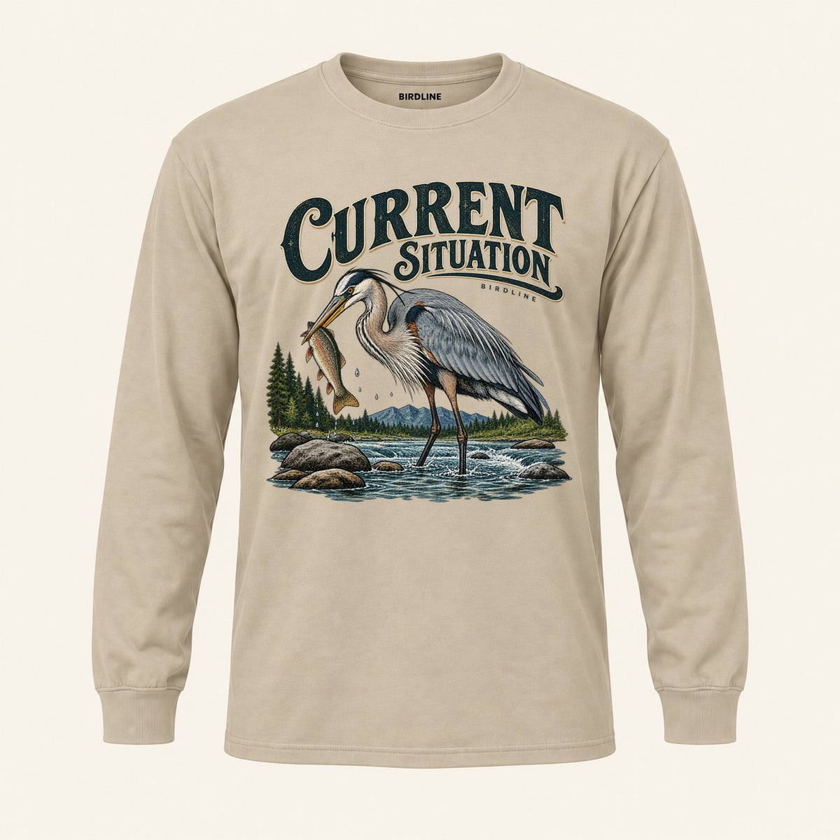 Current Situation Long Sleeve Shirt in Sand, front view
