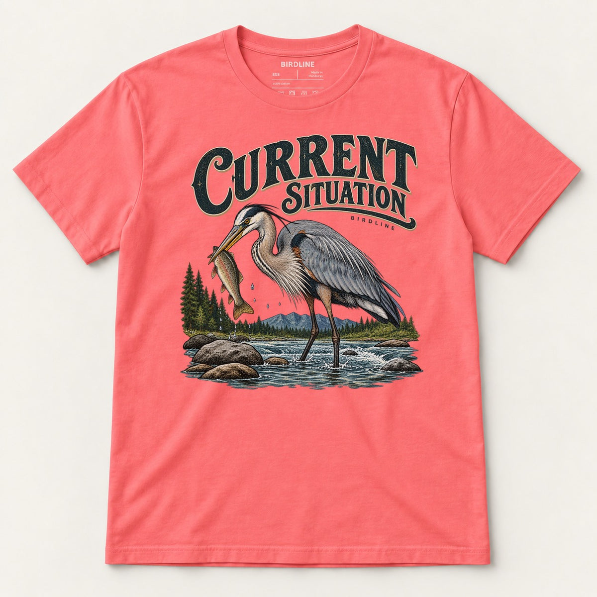 Current Situation T-Shirt in Coral Silk, front view