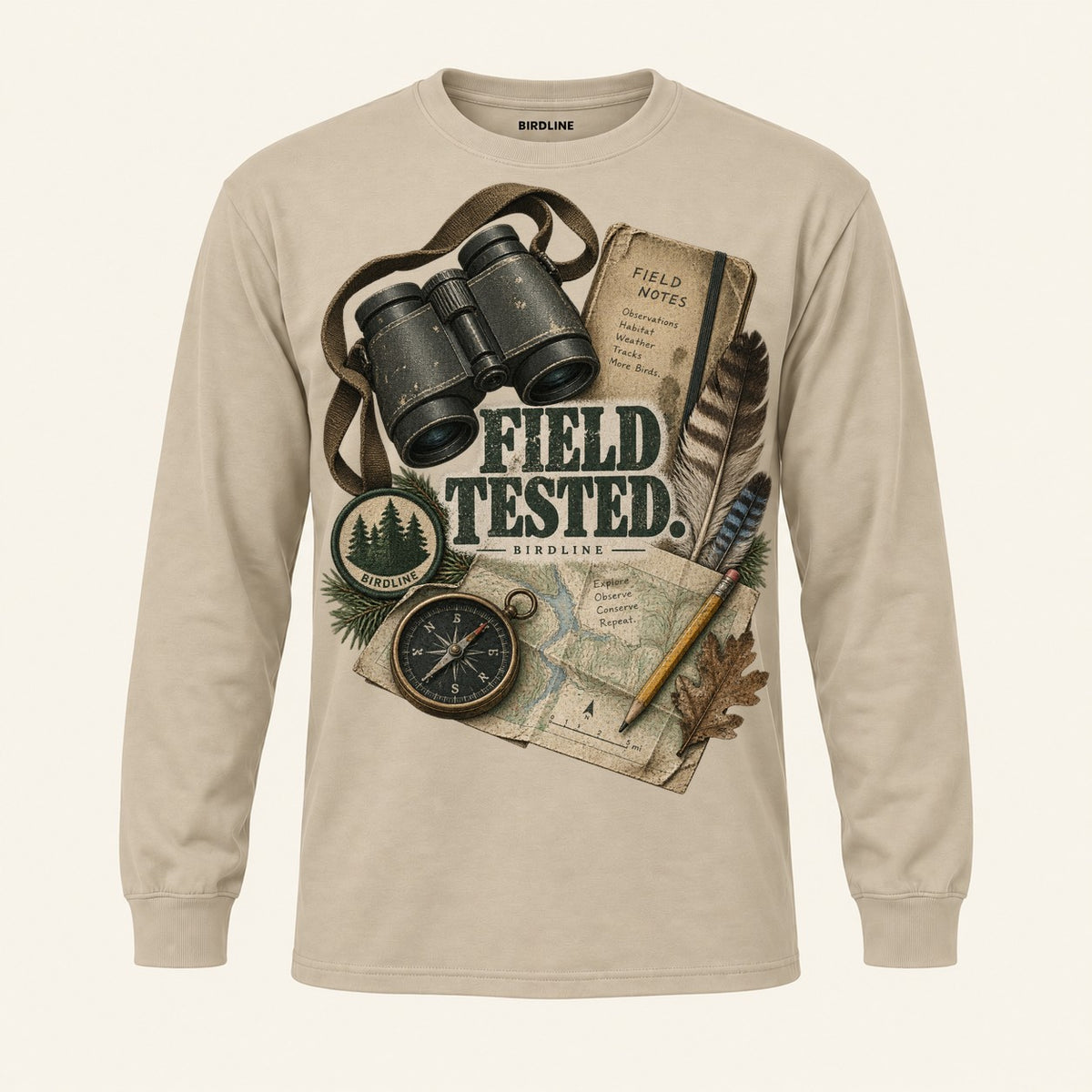 Field Tested Long Sleeve Shirt in Sand, front view
