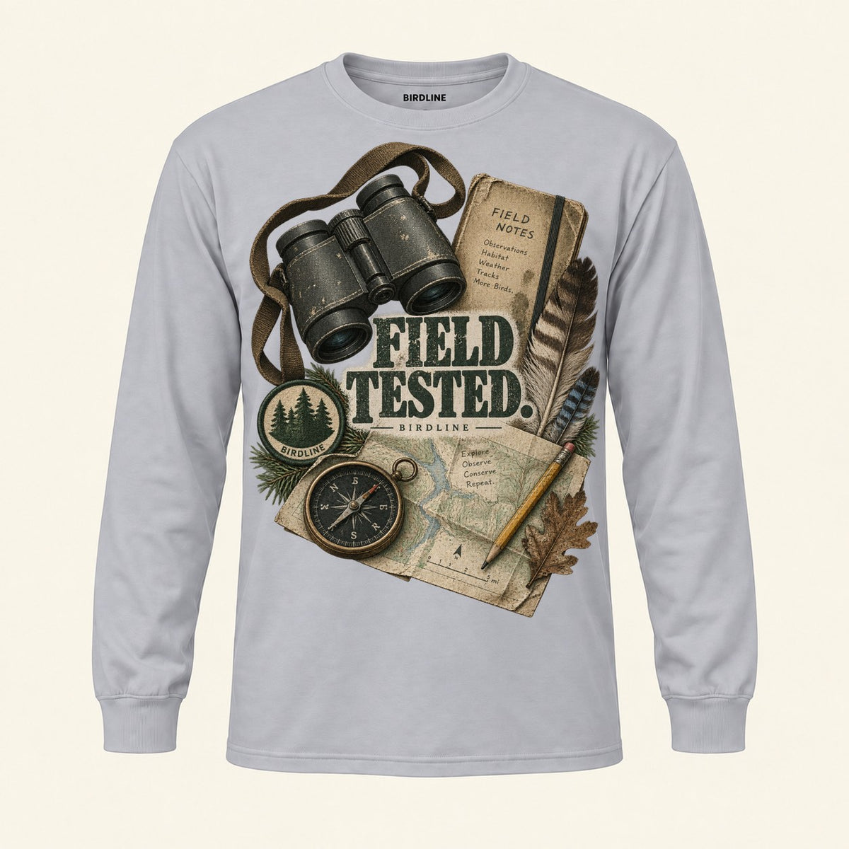 Field Tested Long Sleeve Shirt in Sport Grey, front view