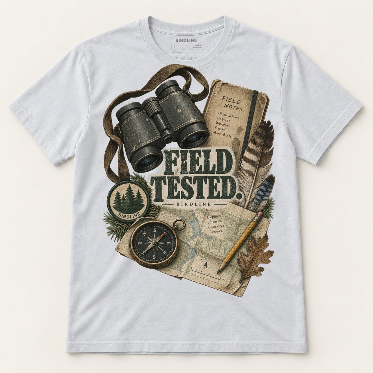 Field Tested T-Shirt in Ice Grey, front view