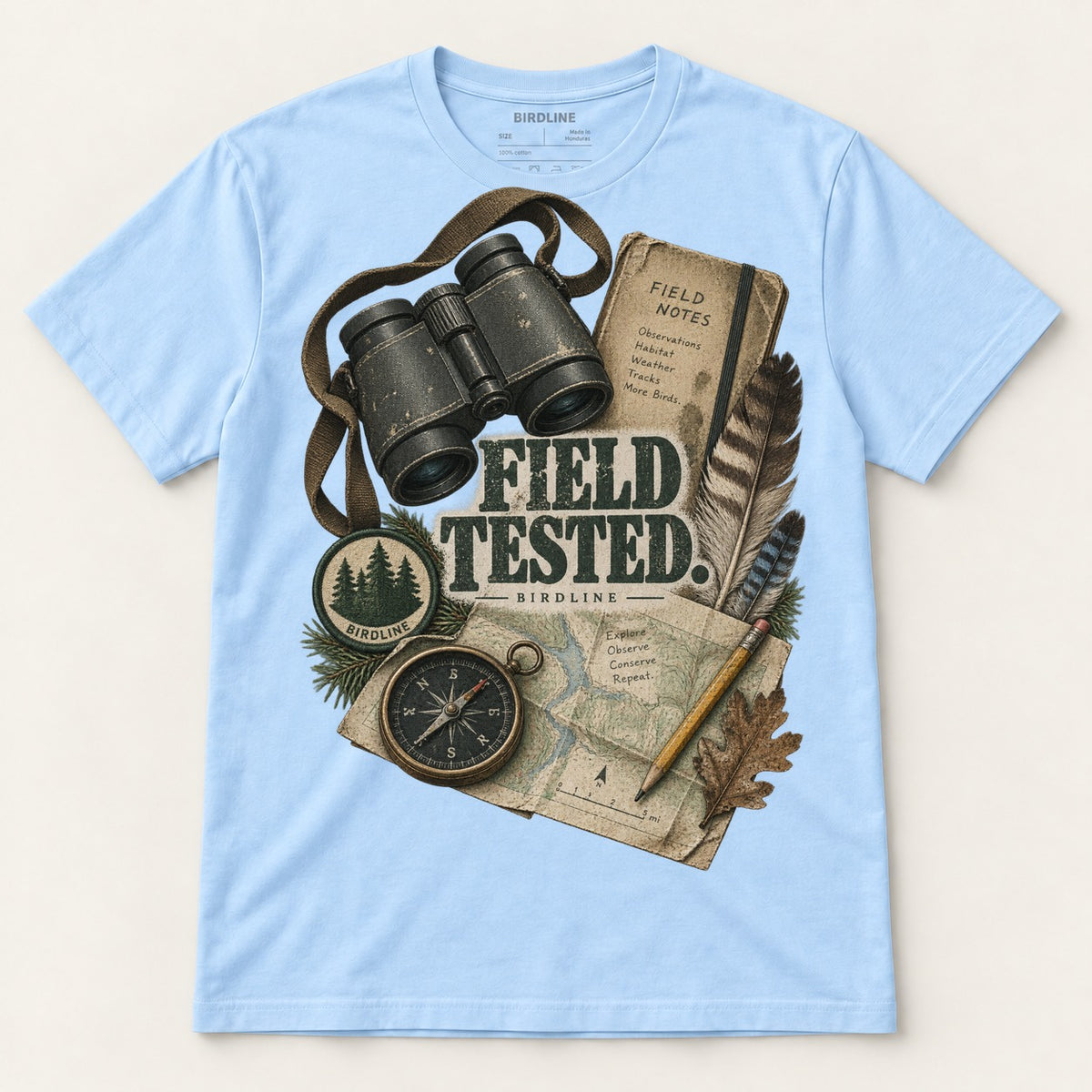 Field Tested T-Shirt in Light Blue, front view