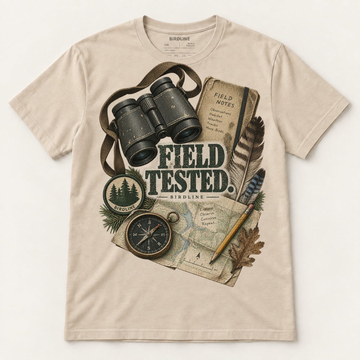 Field Tested T-Shirt in Sand, front view
