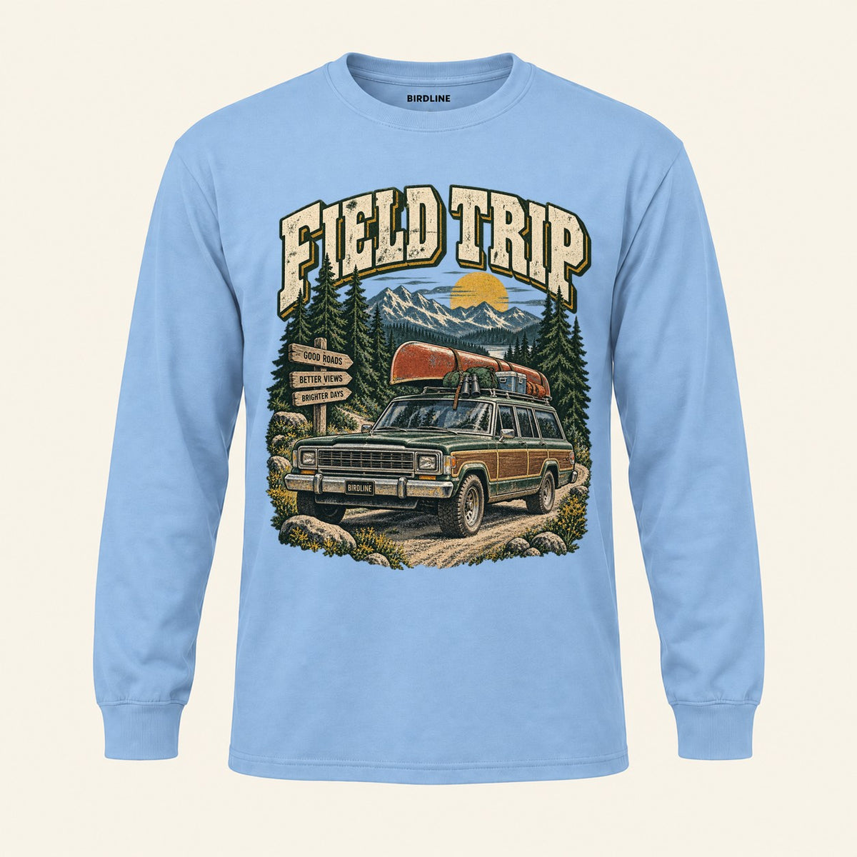 Field Trip Long Sleeve Shirt in Light Blue, front view