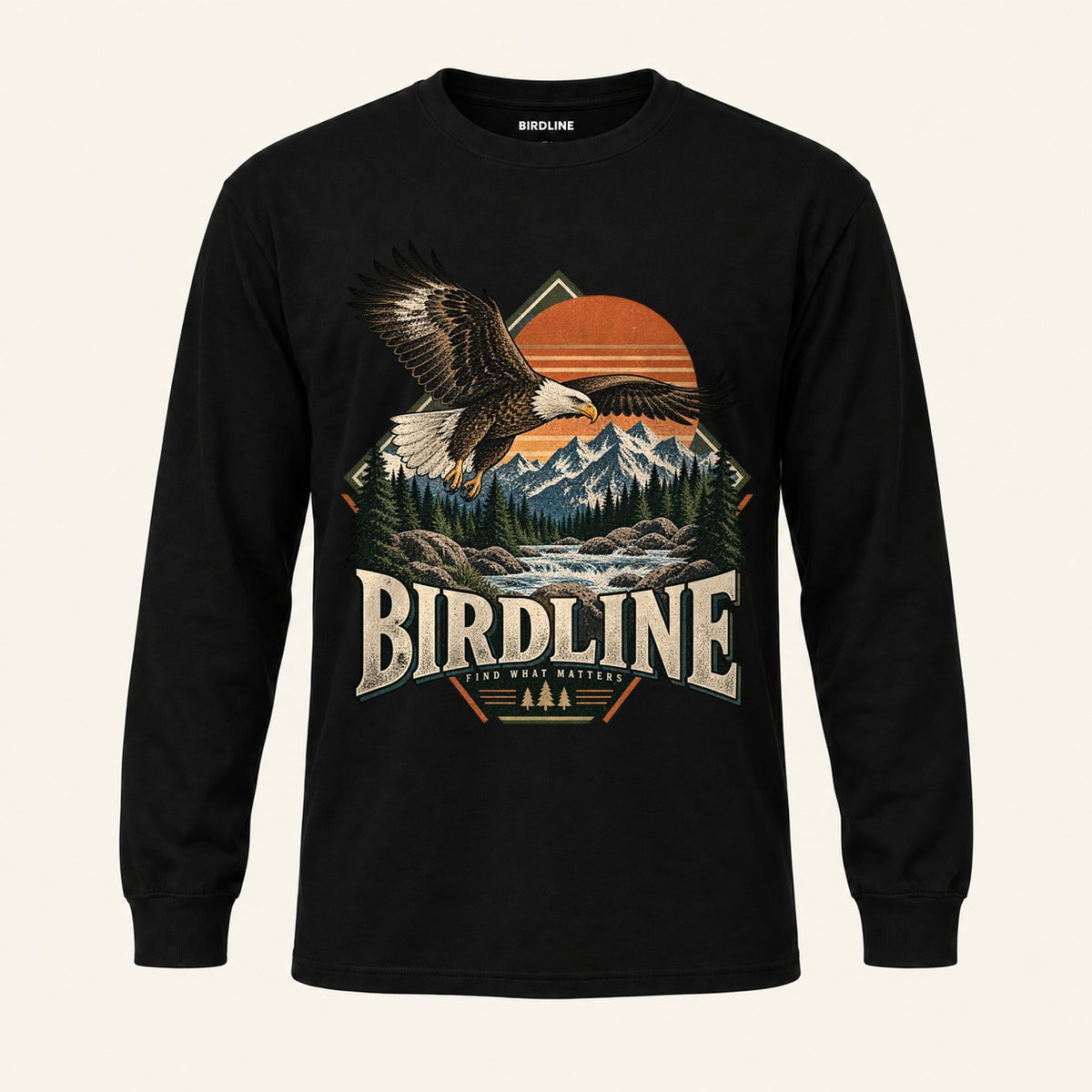 Find What Matters Long Sleeve Shirt in Black, front view