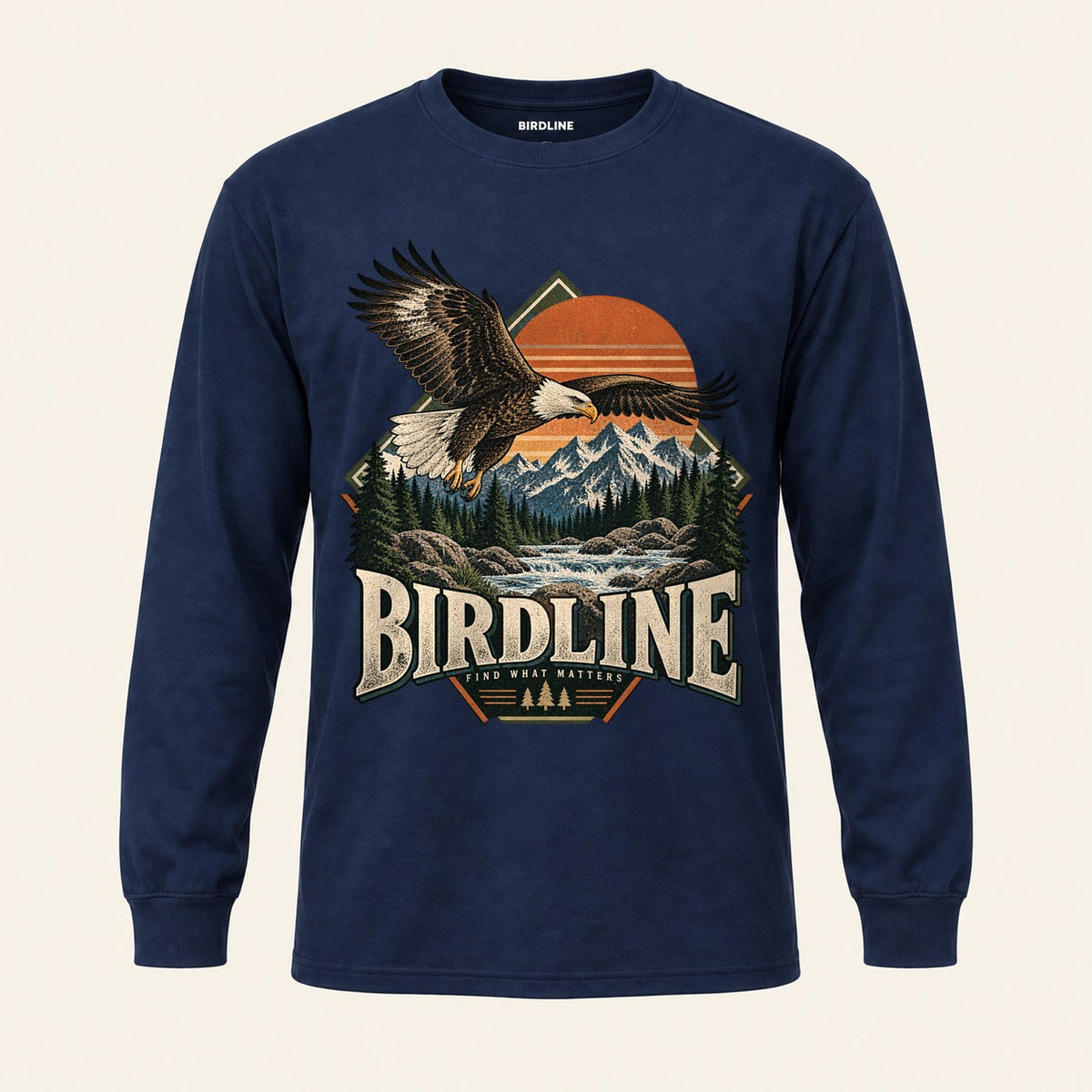Find What Matters Long Sleeve Shirt in Navy, front view