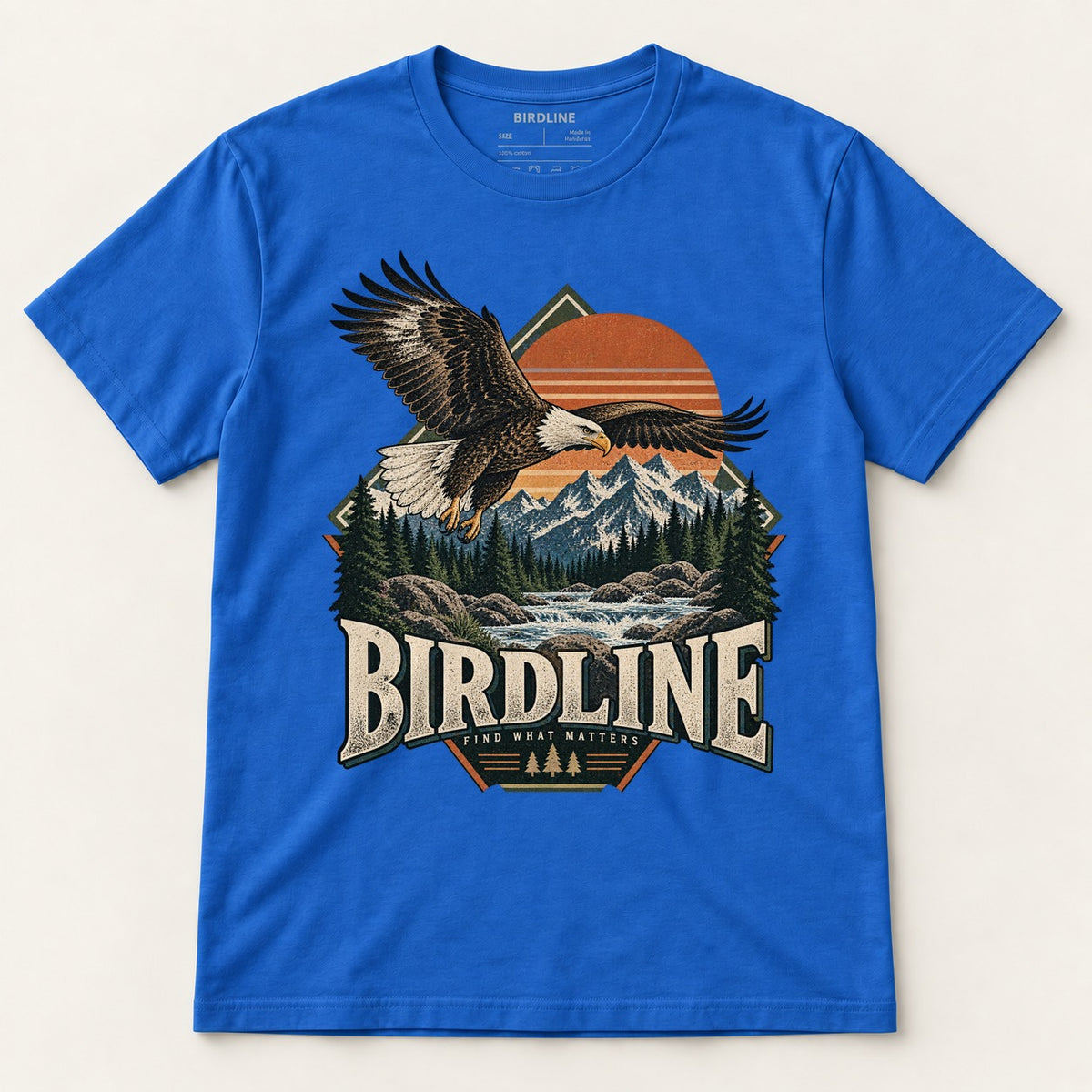 Birdline Find What Matters T-Shirt in Royal, front view