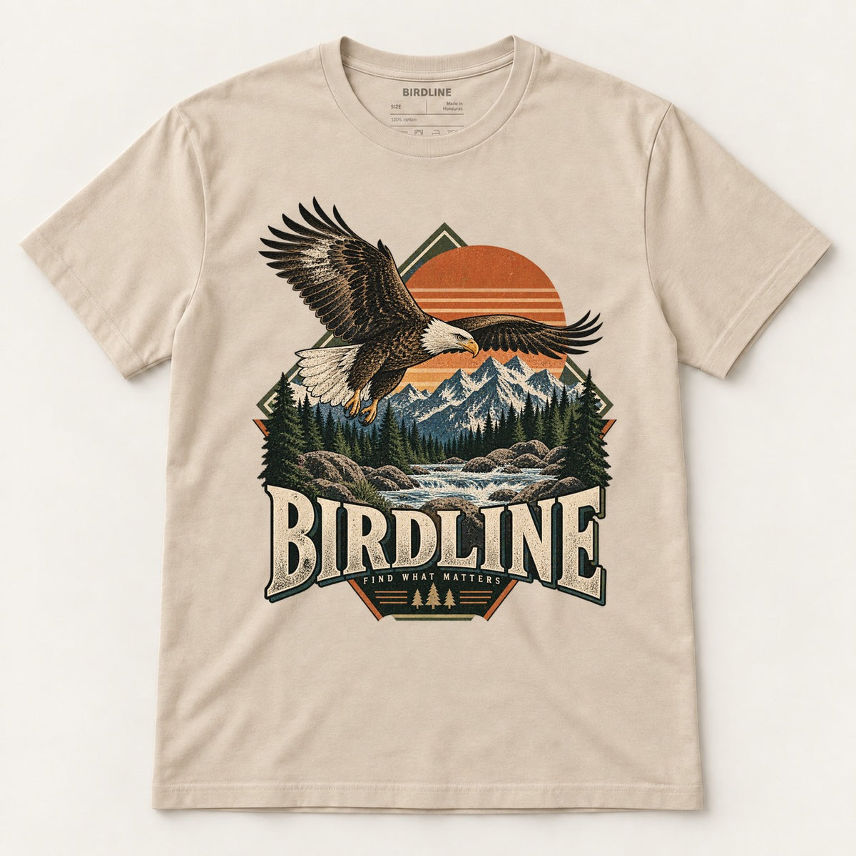 Birdline Find What Matters T-Shirt in Sand, front view