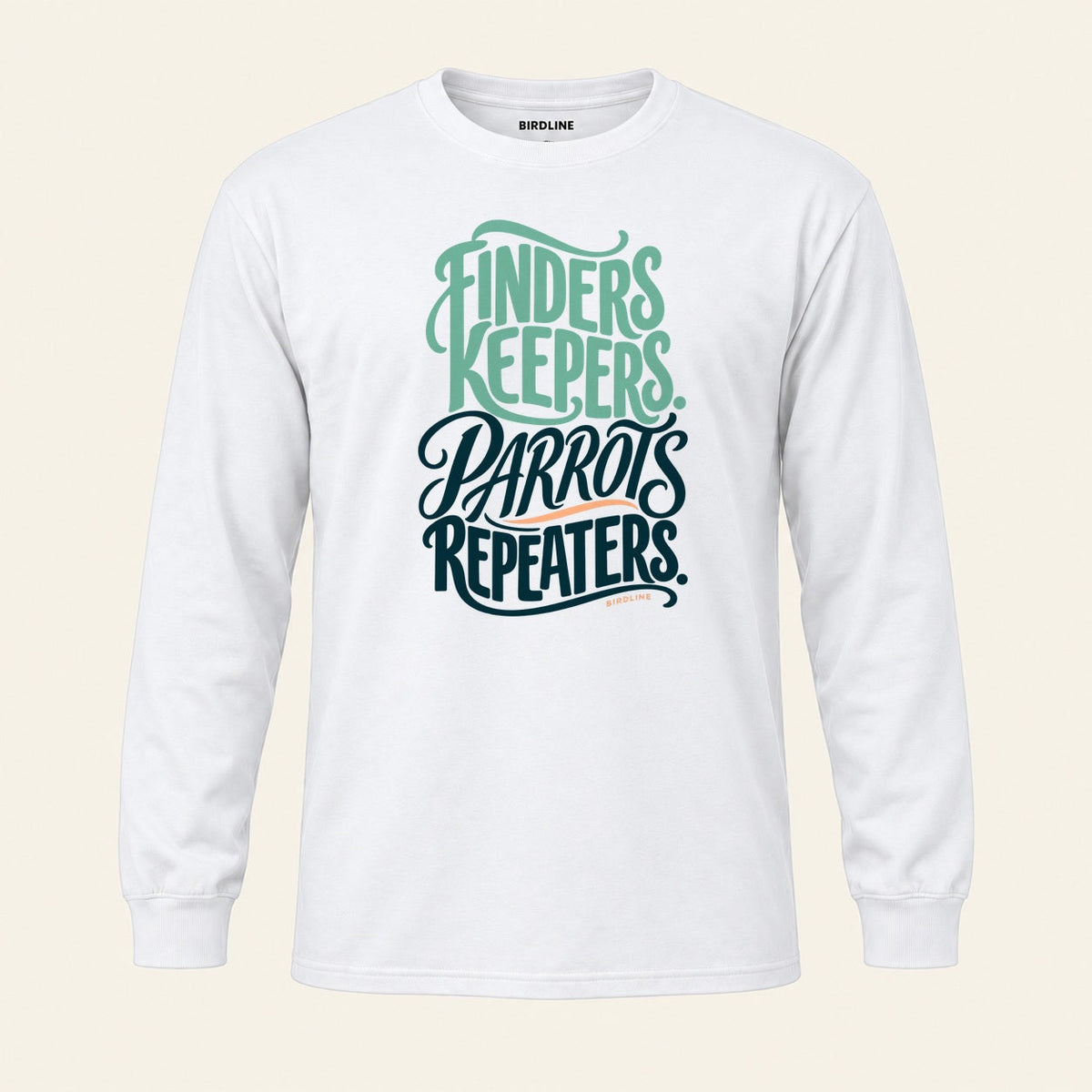Finders Keepers Long Sleeve Shirt in White, front view