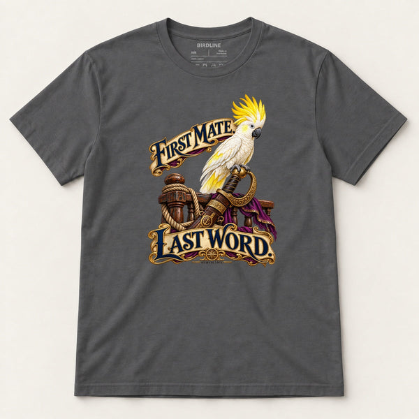 First Mate Last Word T-Shirt in Charcoal, front view
