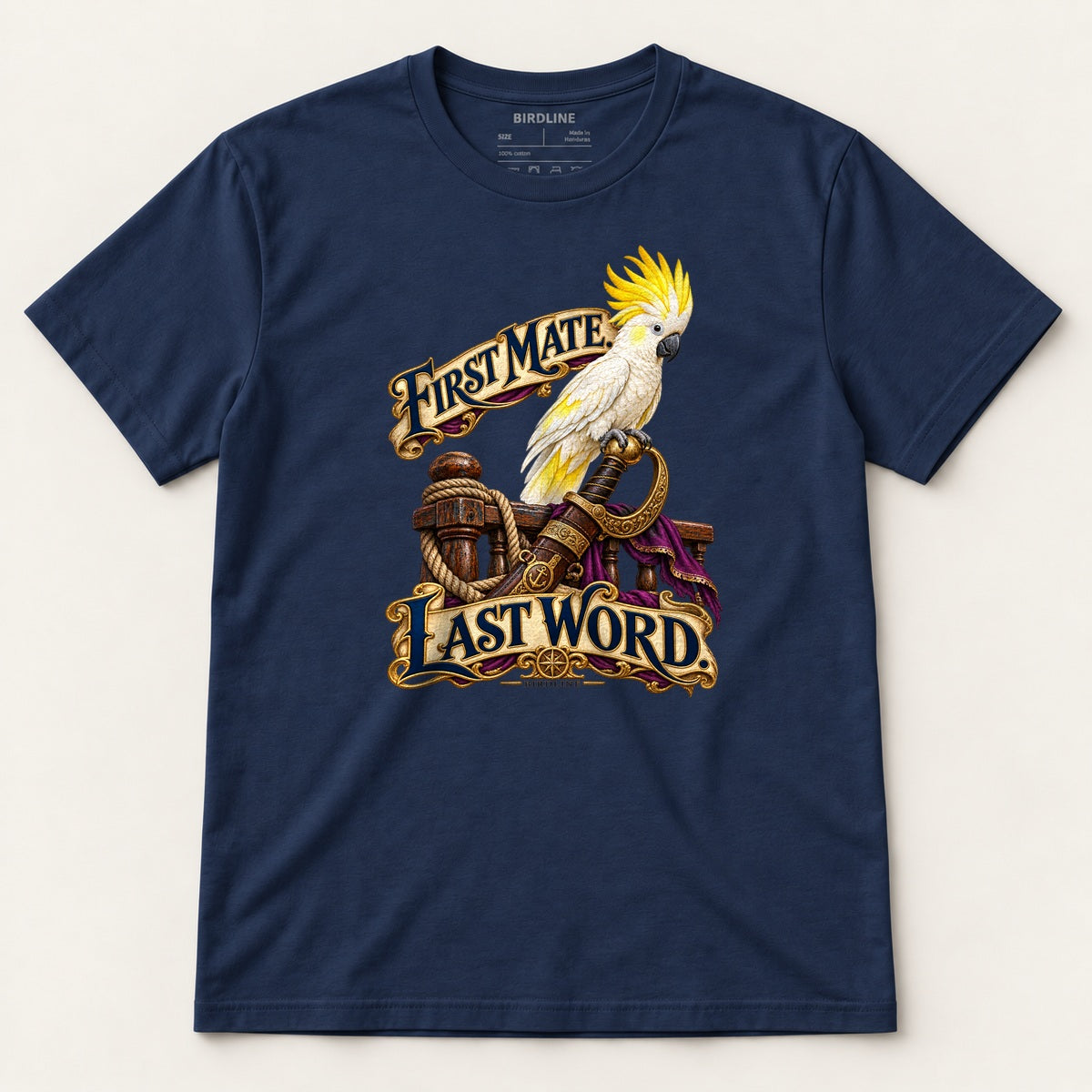 First Mate Last Word T-Shirt in Navy, front view