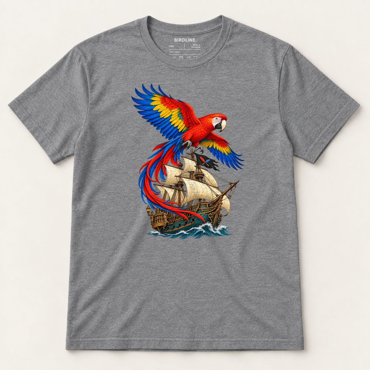 Full Sail Macaw T-Shirt in Graphite Heather, front view