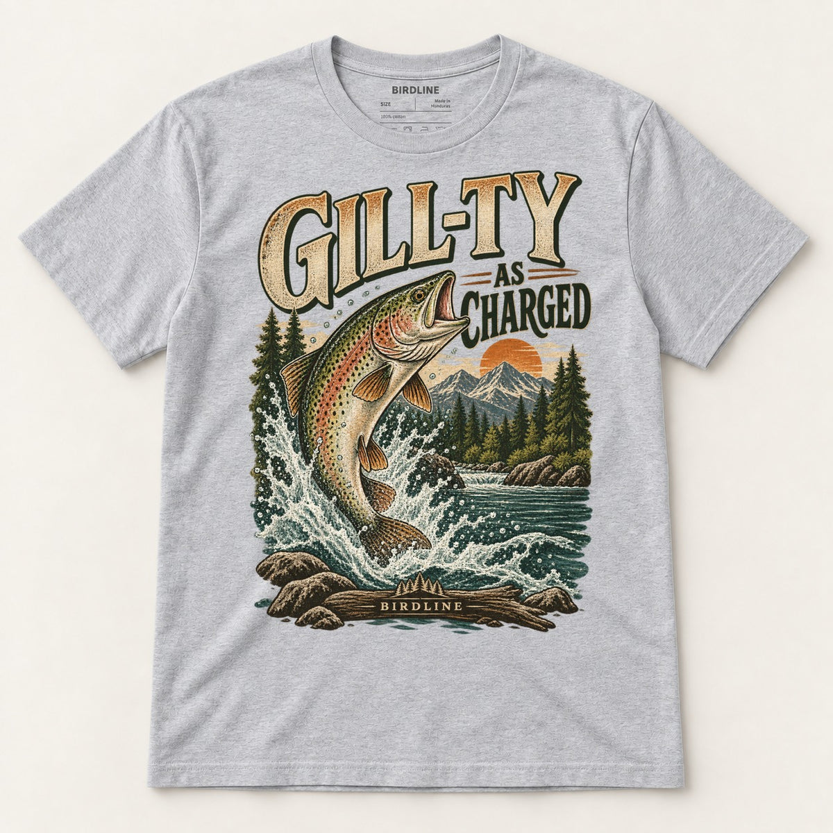 Gill-ty As Charged T-Shirt in Sport Grey, front view