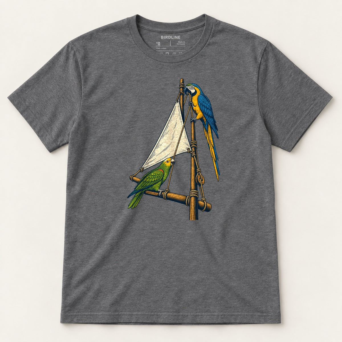 Hoist The Sail T-Shirt in Dark Heather, front view