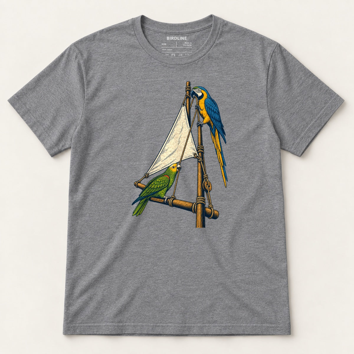 Hoist The Sail T-Shirt in Graphite Heather, front view