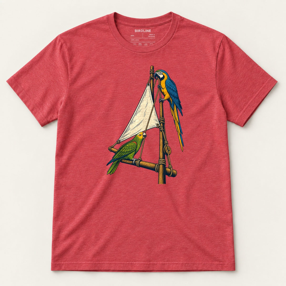 Hoist The Sail T-Shirt in Heather Red, front view