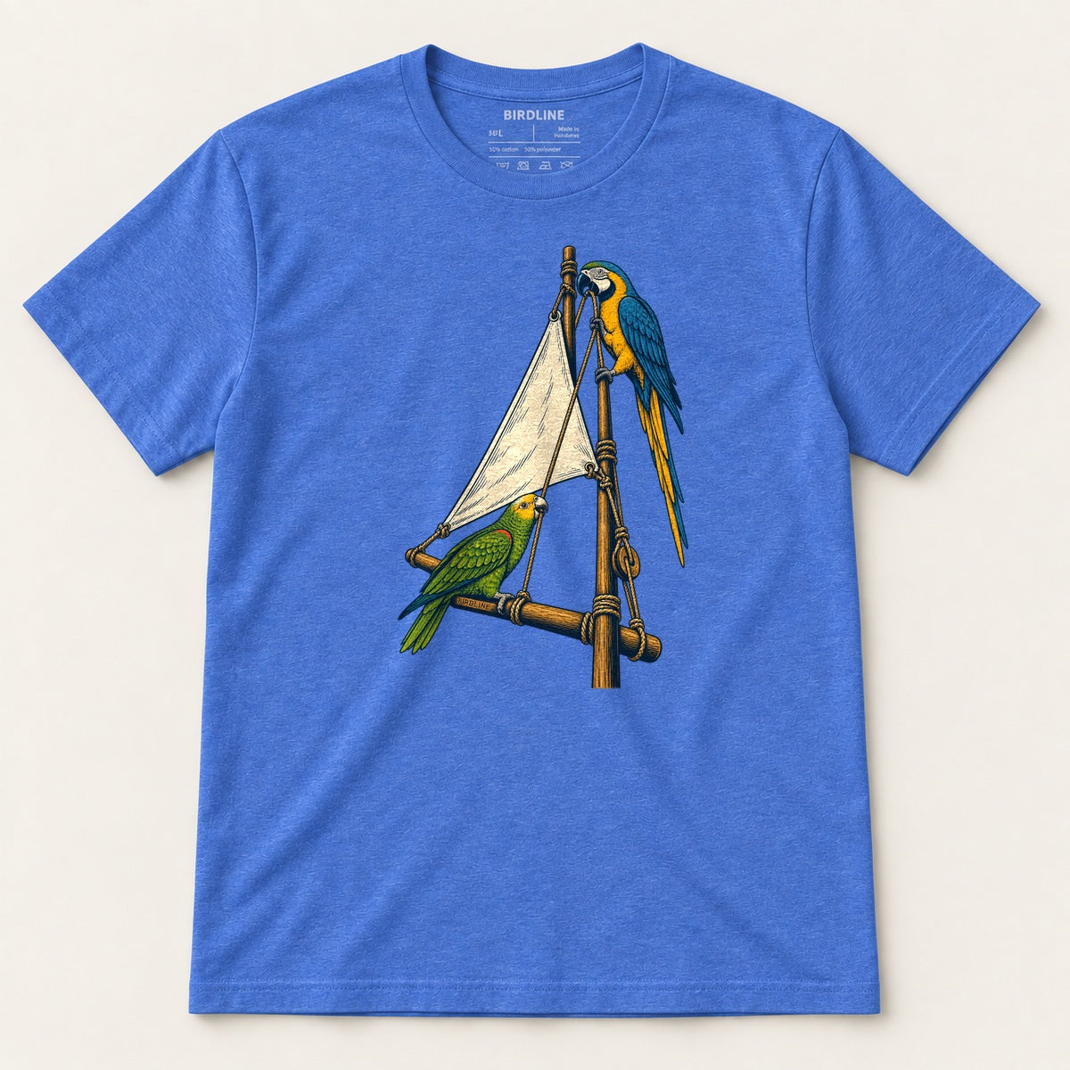 Hoist The Sail T-Shirt in Heather Royal, front view