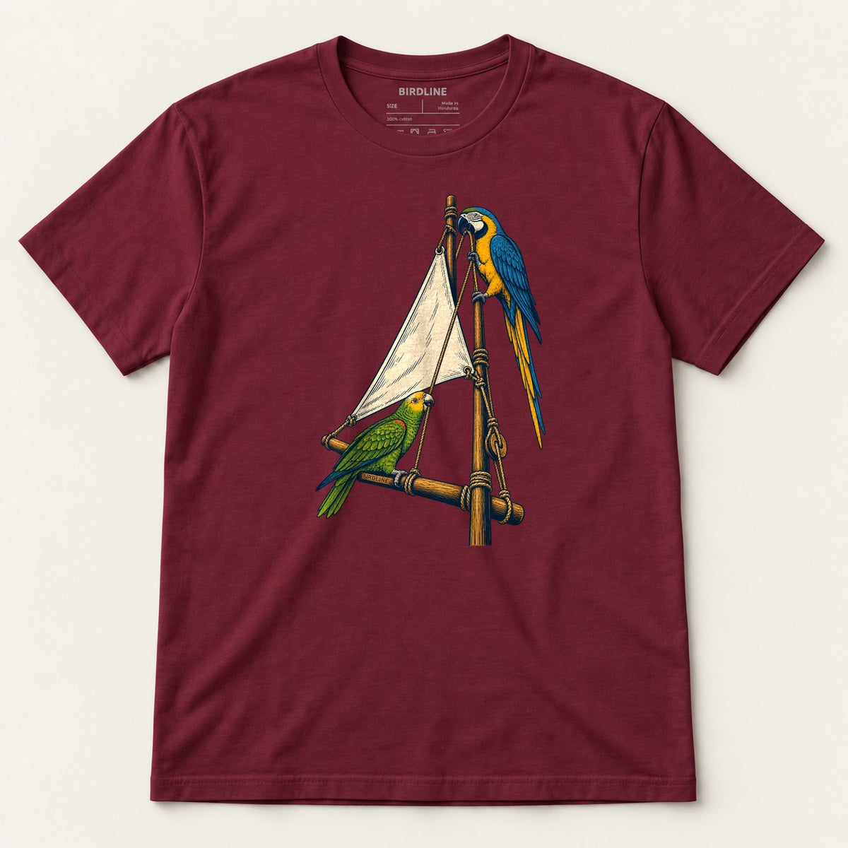 Hoist The Sail T-Shirt in Maroon, front view