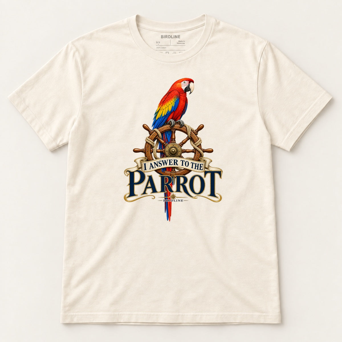 I Answer To The Parrot T-Shirt in Natural, front view