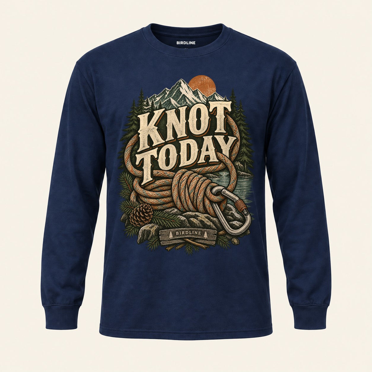 Knot Today Long Sleeve Shirt in Navy, front view