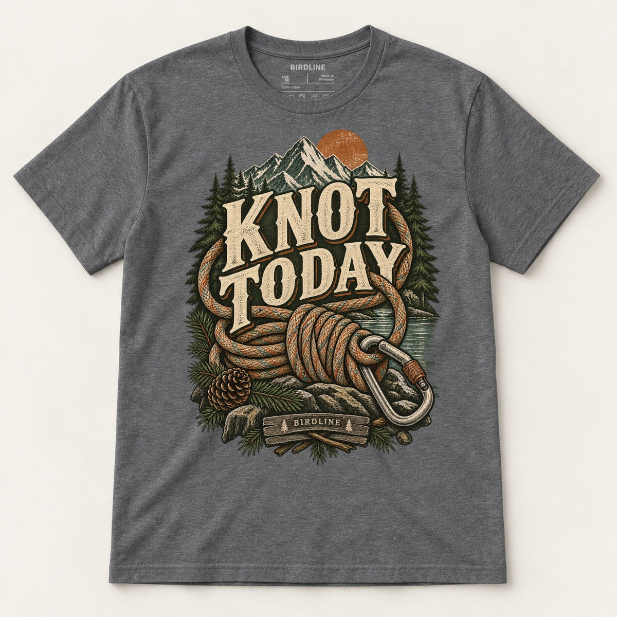 Knot Today T-Shirt in Dark Heather, front view