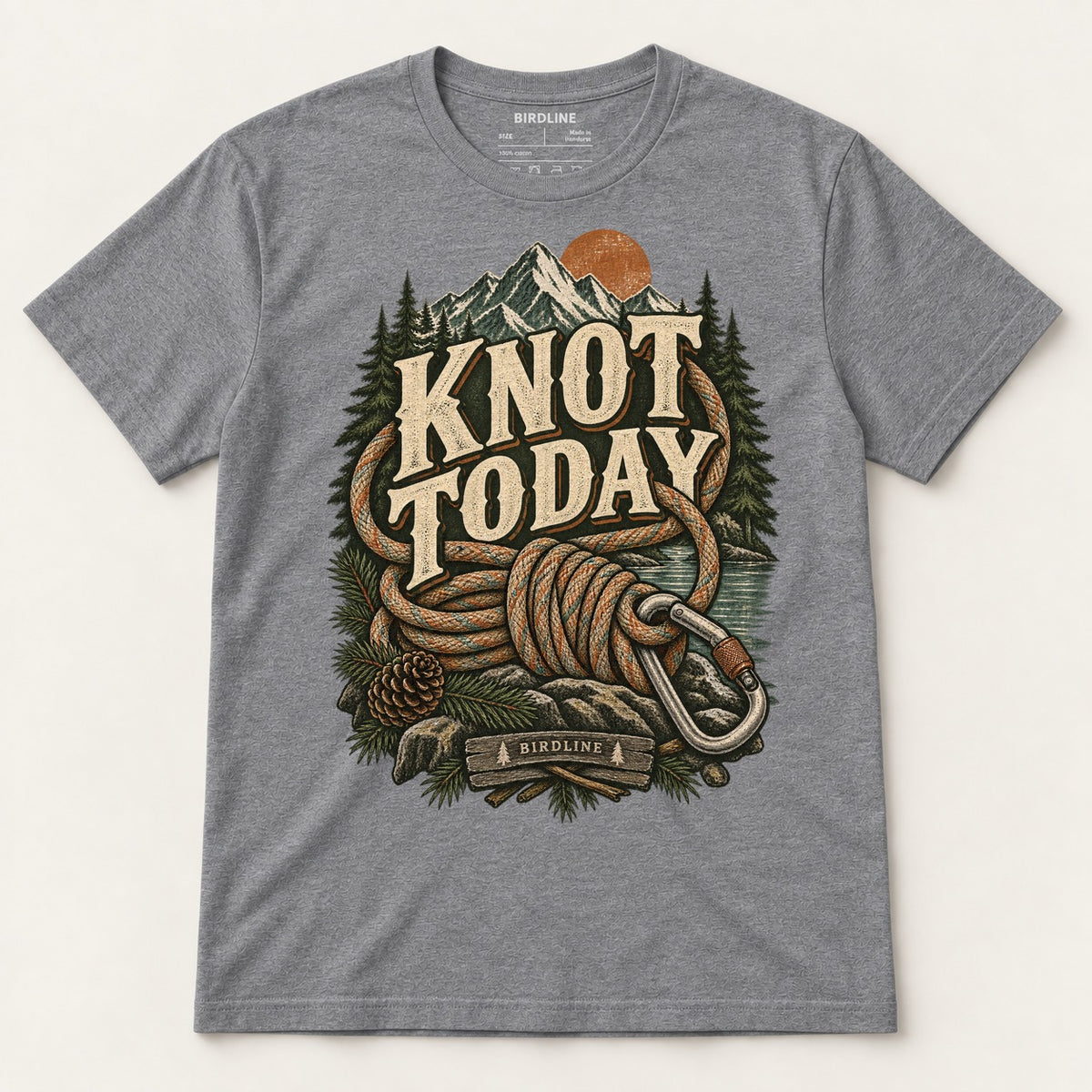 Knot Today T-Shirt in Graphite Heather, front view