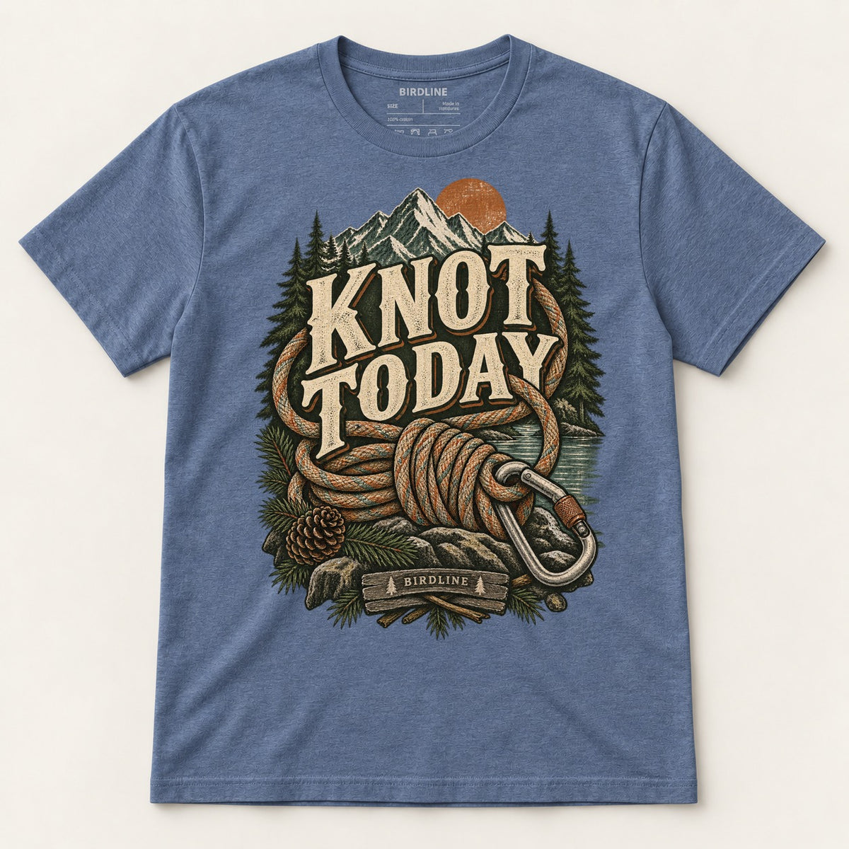 Knot Today T-Shirt in Heather Indigo, front view