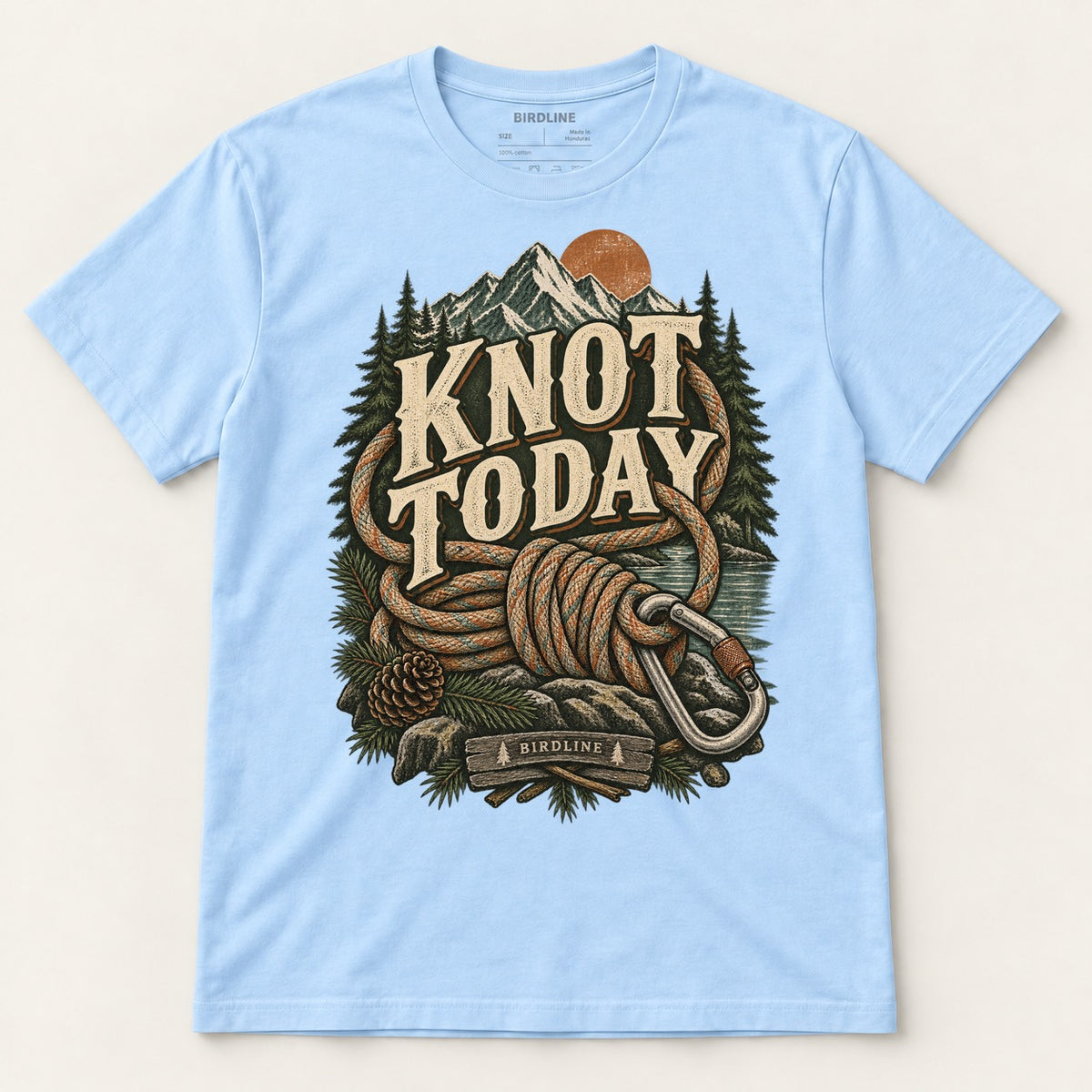 Knot Today T-Shirt in Light Blue, front view