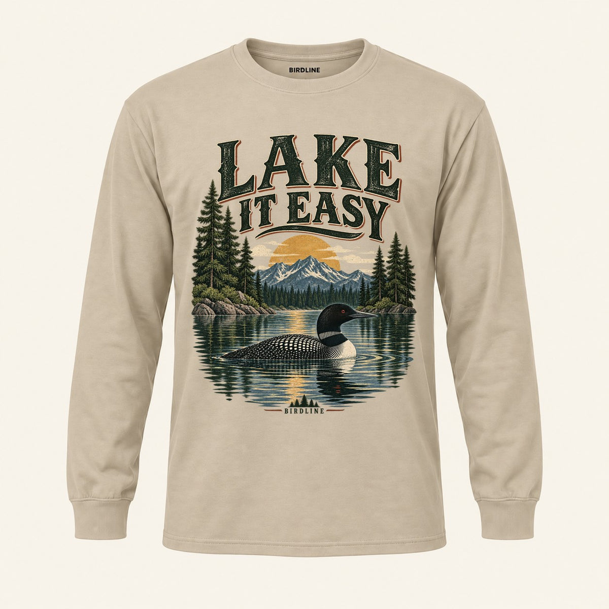 Lake It Easy Long Sleeve Shirt in Sand, front view