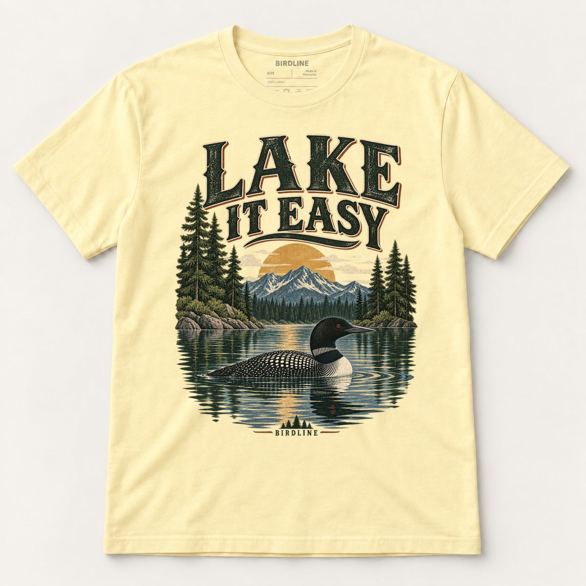 Lake It Easy T-Shirt in Cornsilk, front view