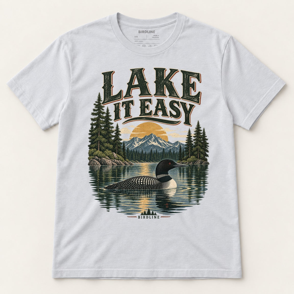 Lake It Easy T-Shirt in Ice Grey, front view