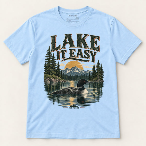 Lake It Easy T-Shirt in Light Blue, front view