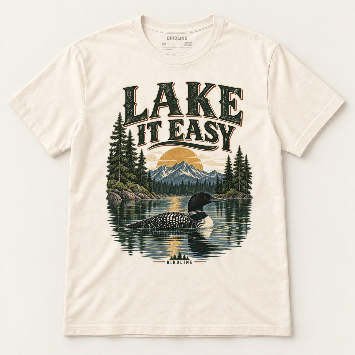 Lake It Easy T-Shirt in Natural, front view