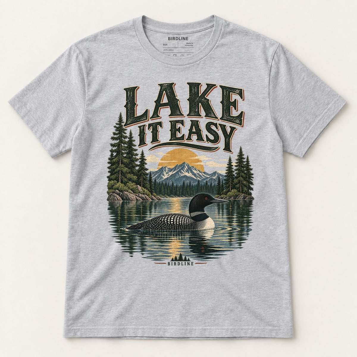 Lake It Easy T-Shirt in Sport Grey, front view