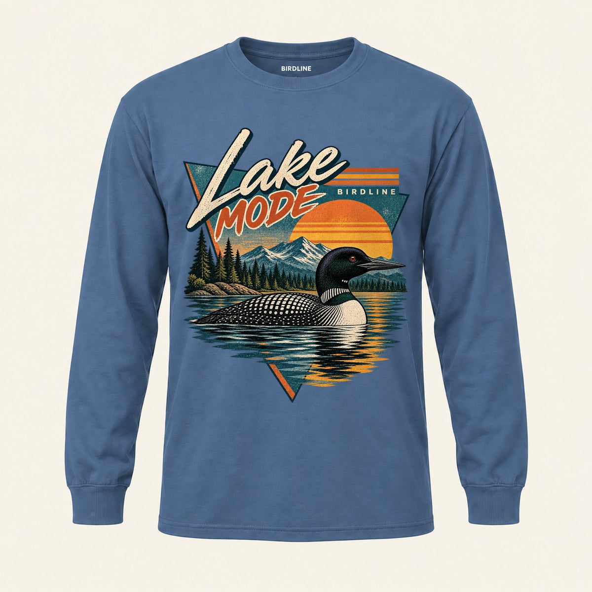 Lake Mode Long Sleeve Shirt in Indigo Blue, front view