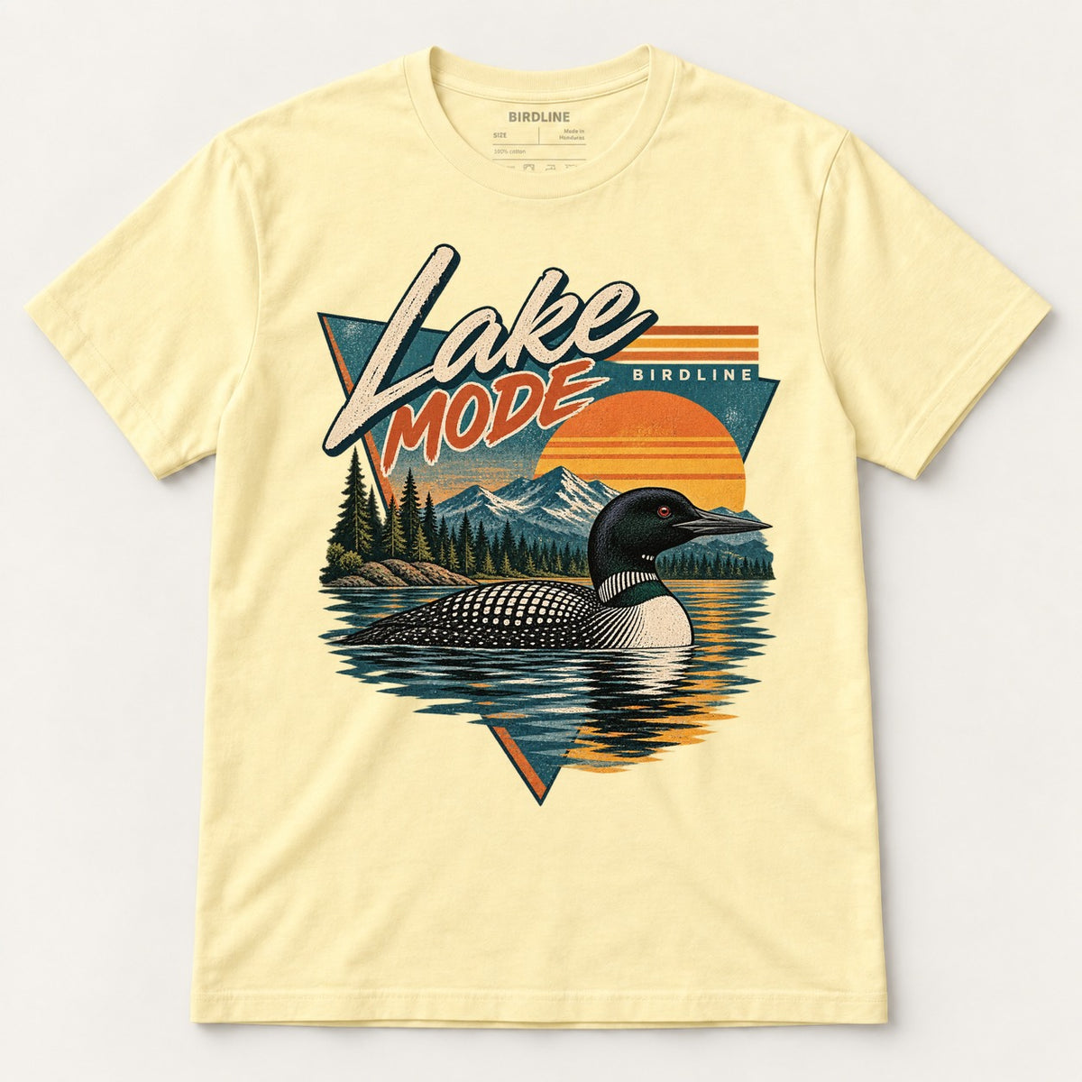 Lake Mode T-Shirt in Cornsilk, front view