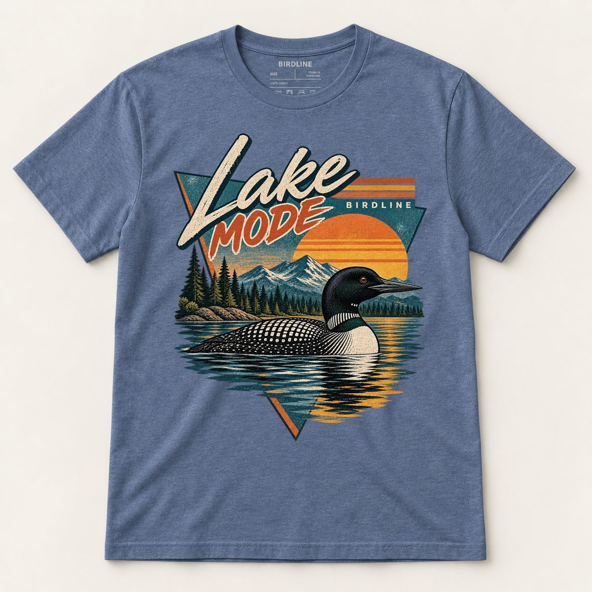 Lake Mode T-Shirt in Heather Indigo, front view