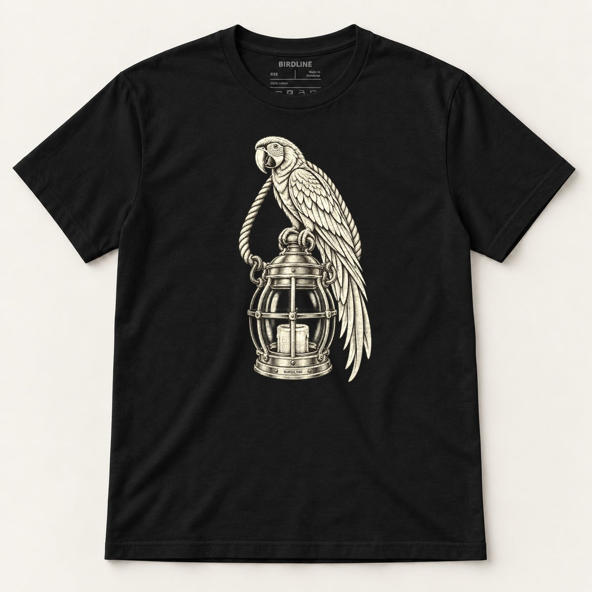 Lantern Watch T-Shirt in Black, front view