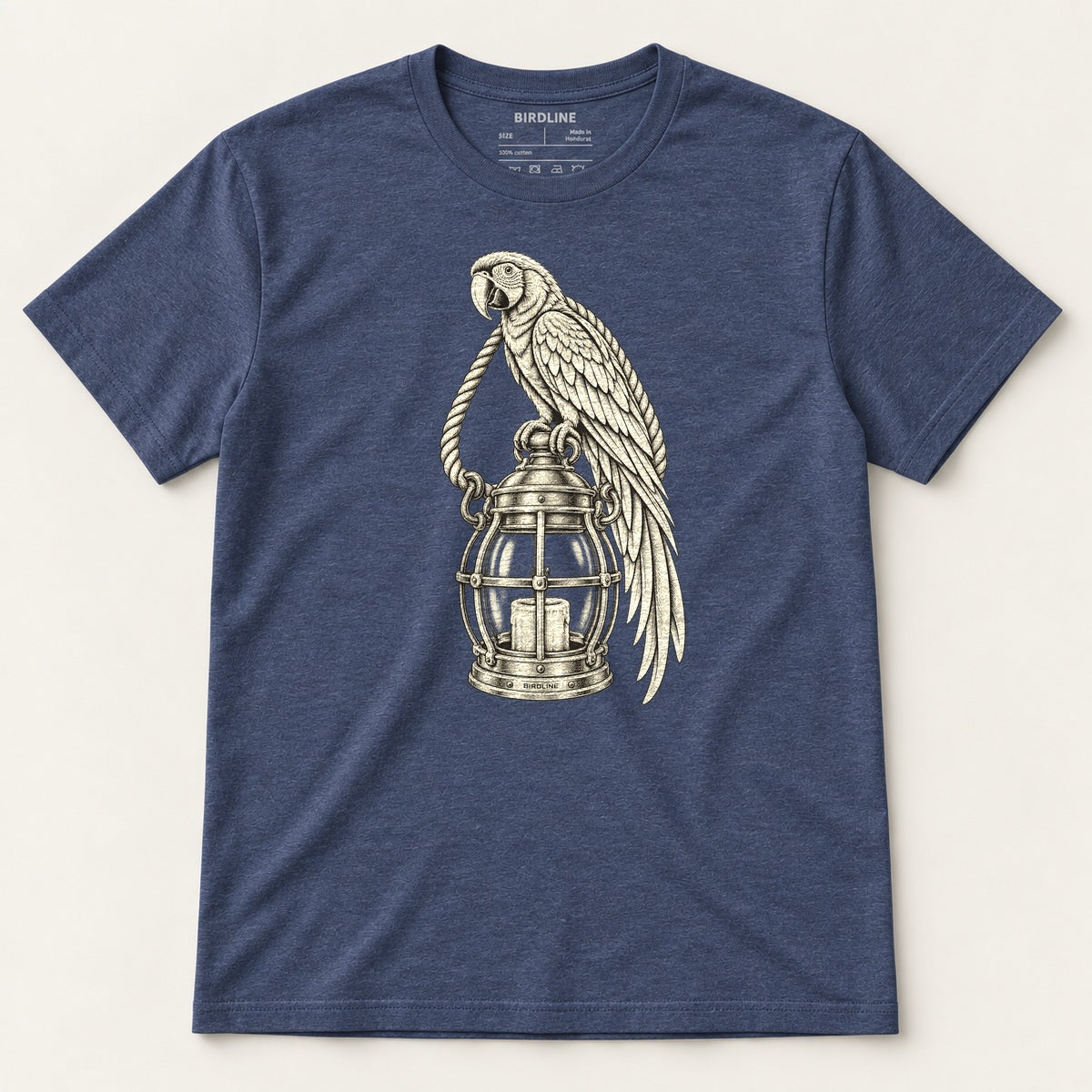 Lantern Watch T-Shirt in Heather Navy, front view