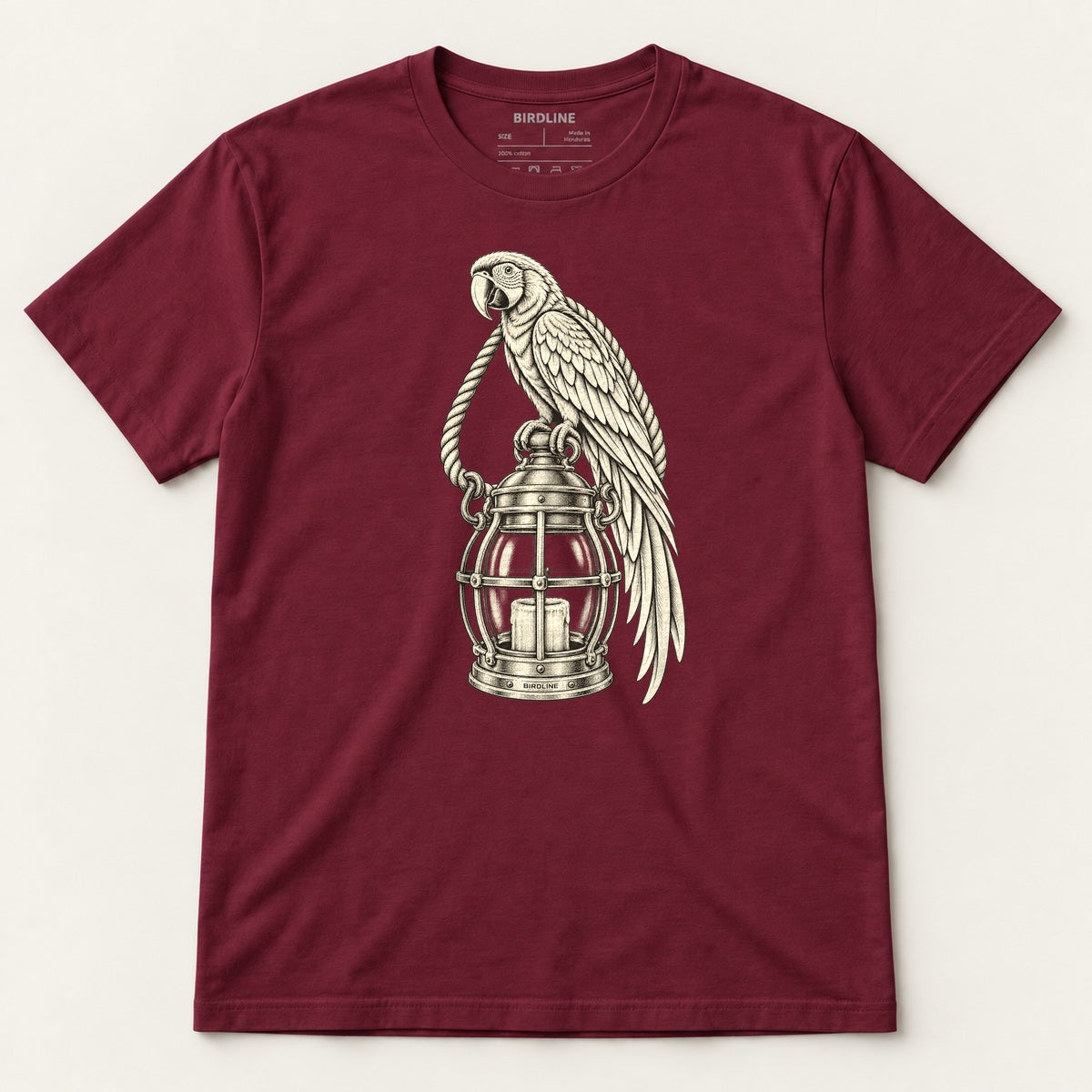 Lantern Watch T-Shirt in Maroon, front view
