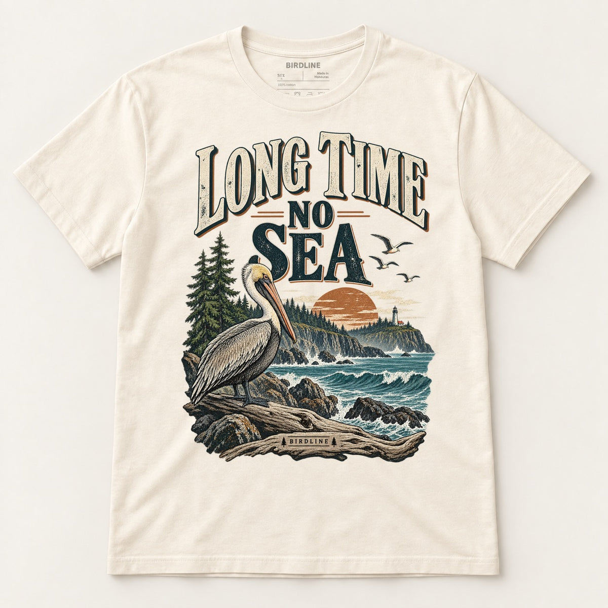 Long Time No Sea T-Shirt in Natural, front view
